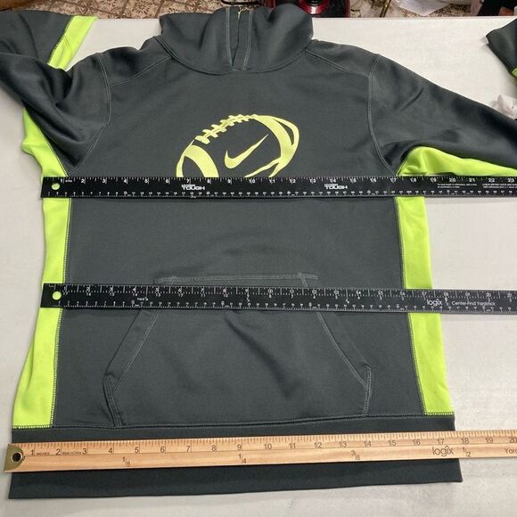 NIKE Boys Therma Fit Hooded Football Sweatshirt Black & Yellow‎ Size XL - Picture 8 of 11